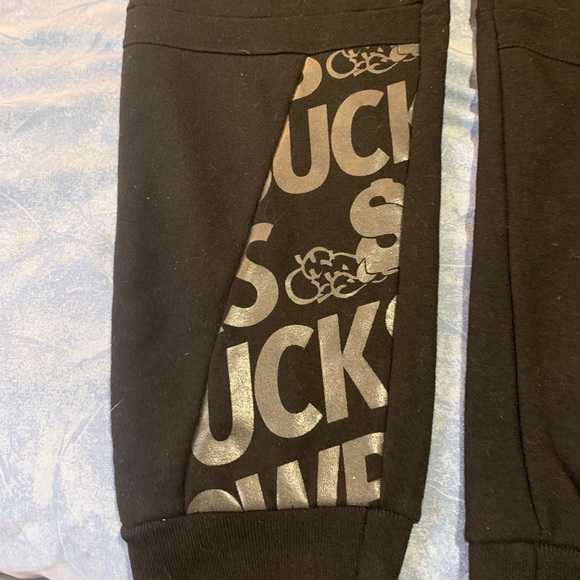 SLOWBUCKS MENS SWEATPANTS SIZE L BLACK Reflective material really HOT ! - Picture 4 of 15